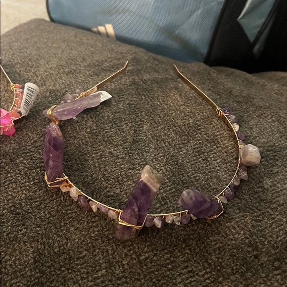 ❤️🔥BOGO FREE NWT handmade purple amethyst crystal headband jewelry UO dainty - Picture 4 of 5